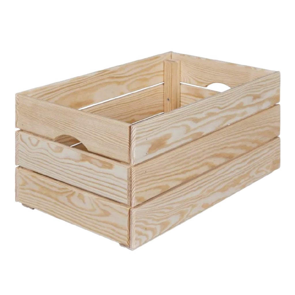 Open Houten Opbergkrat met Handgrepen