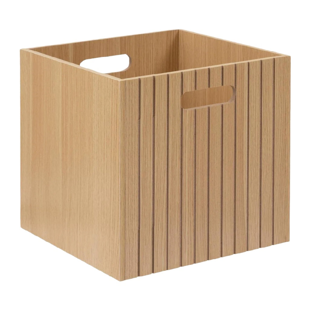Houten Opbergkubus met Geribbeld Design en Handgrepen