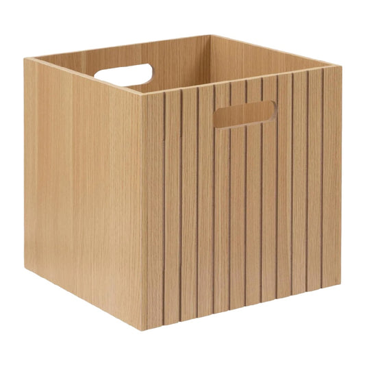 Houten Opbergkubus met Geribbeld Design en Handgrepen