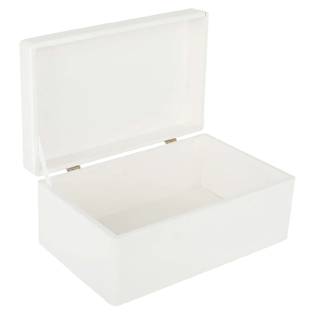 Witte Houten Decoratieve Opbergdoos met Deksel