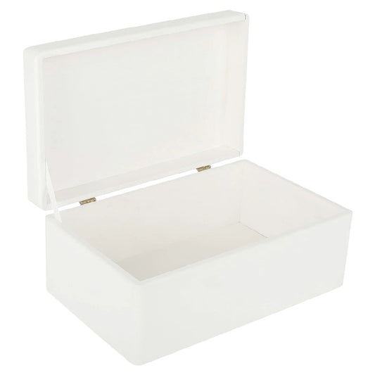 Witte Houten Decoratieve Opbergdoos met Deksel