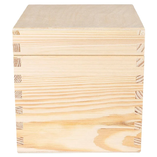 Kleine Vierkante Grenenhouten Doos met Deksel