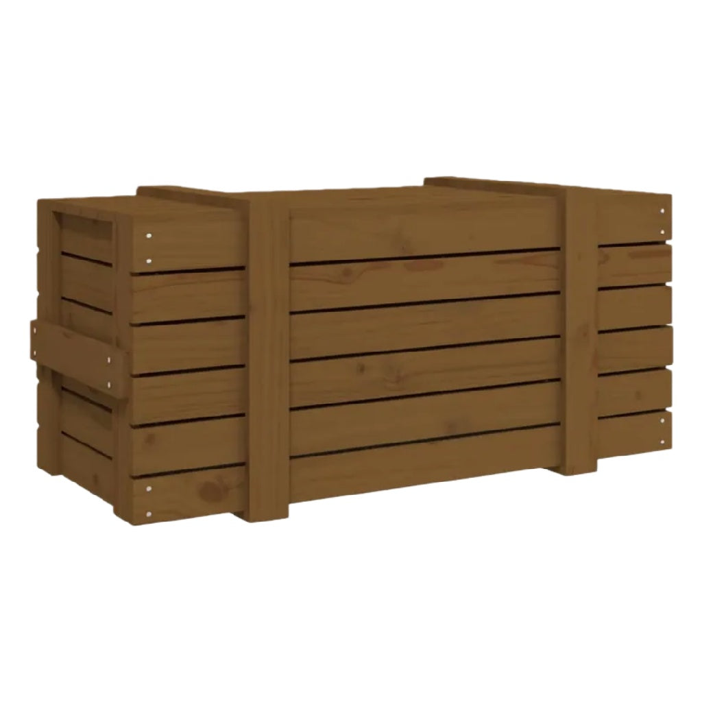 Grote Bruine Houten Opbergkist met Latten