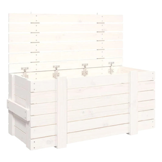Grote Witte Houten Opbergkist met Scharnierdeksel